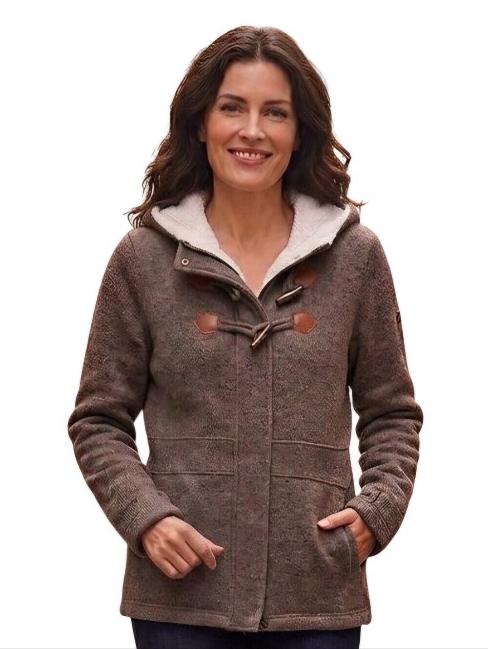 Bench Chilbe Sherpa Jacket Wool Blend Zip Snap Toggle Closure Thumb Holes Size M